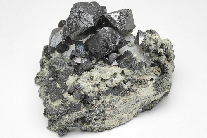 Octahedral Magnetite Crystal Cluster - Russia #209443